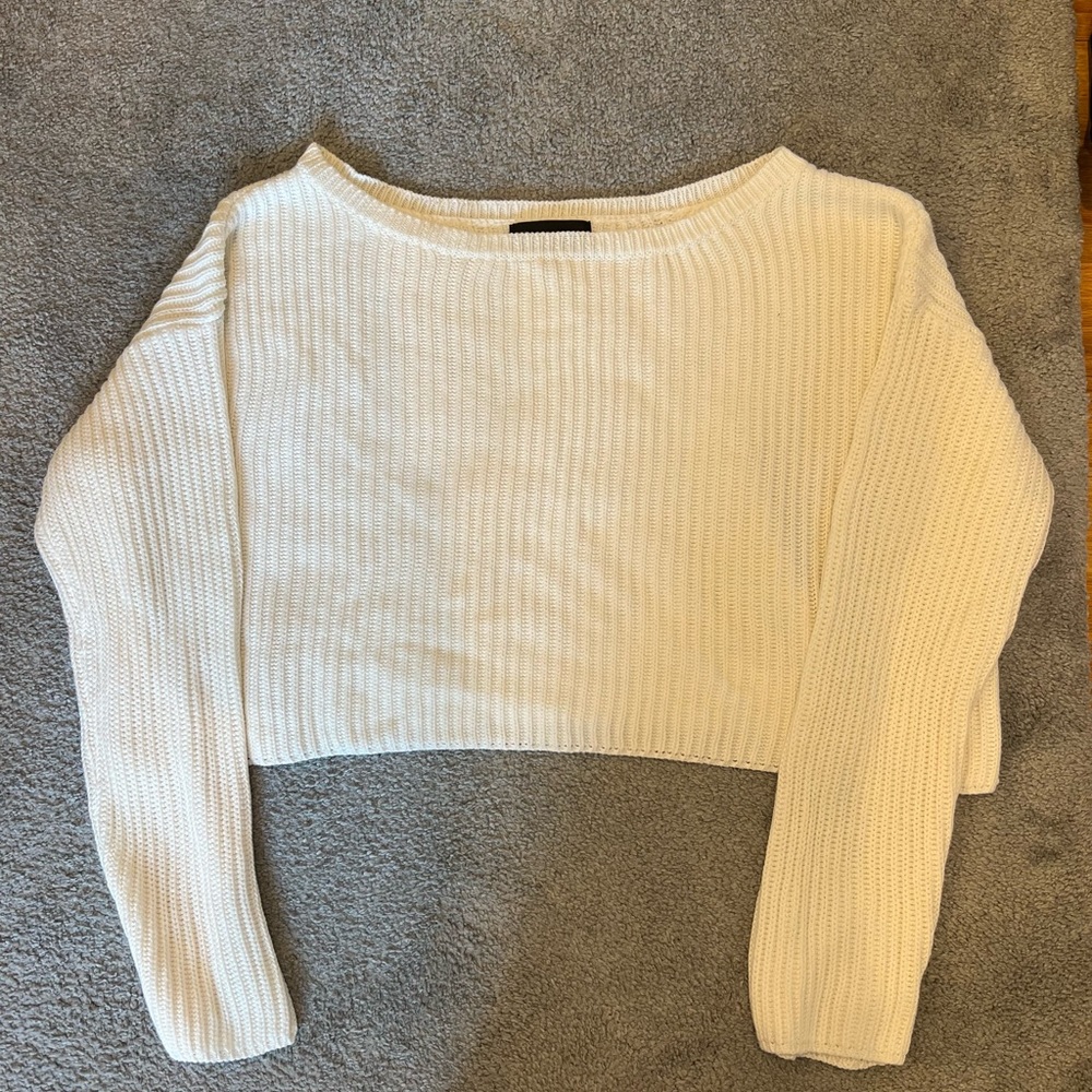 Cotton Candy LA Whit Cropped Sweater